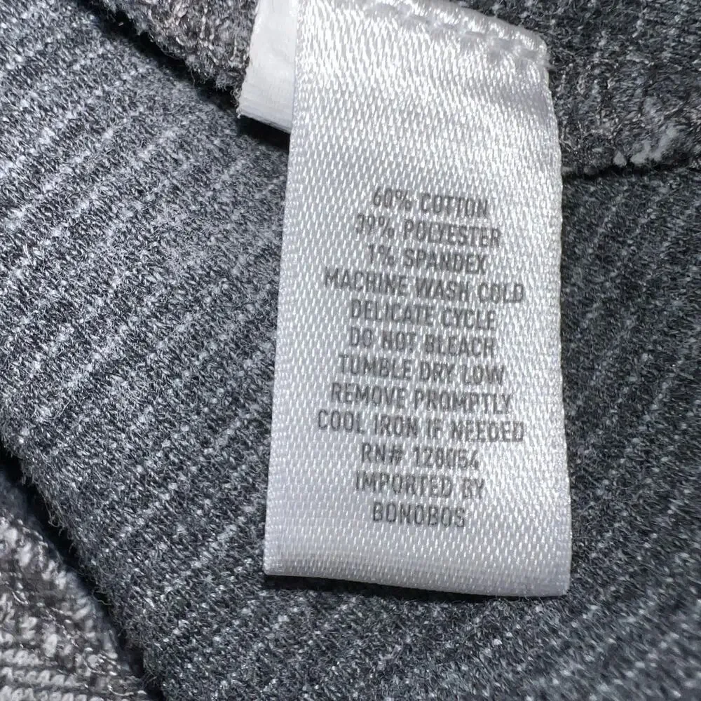 Bonobos Men’s Daily Grind Gray Herringbone 1/4 Zip Pullover Shirt Size M